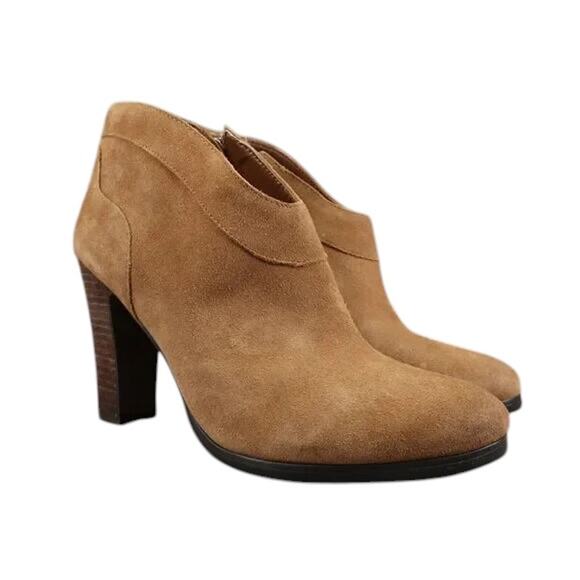 Crown Vintage Shoes Womens 9 Bootie Block Heel Fashion Western Leather Classic - Picture 1 of 16